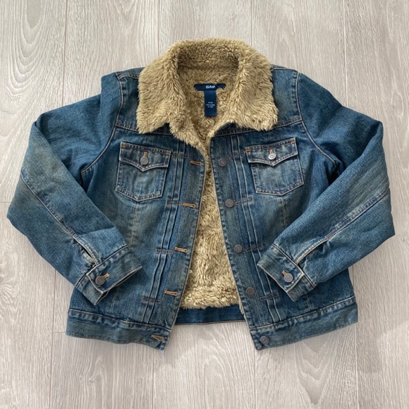 Gap Jean Jacket with Faux Shearling Women’s Medium - Picture 1 of 12